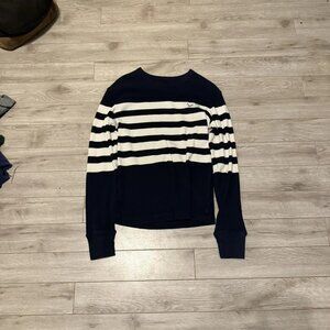 american eagle navy blue and white long sleeve thermal